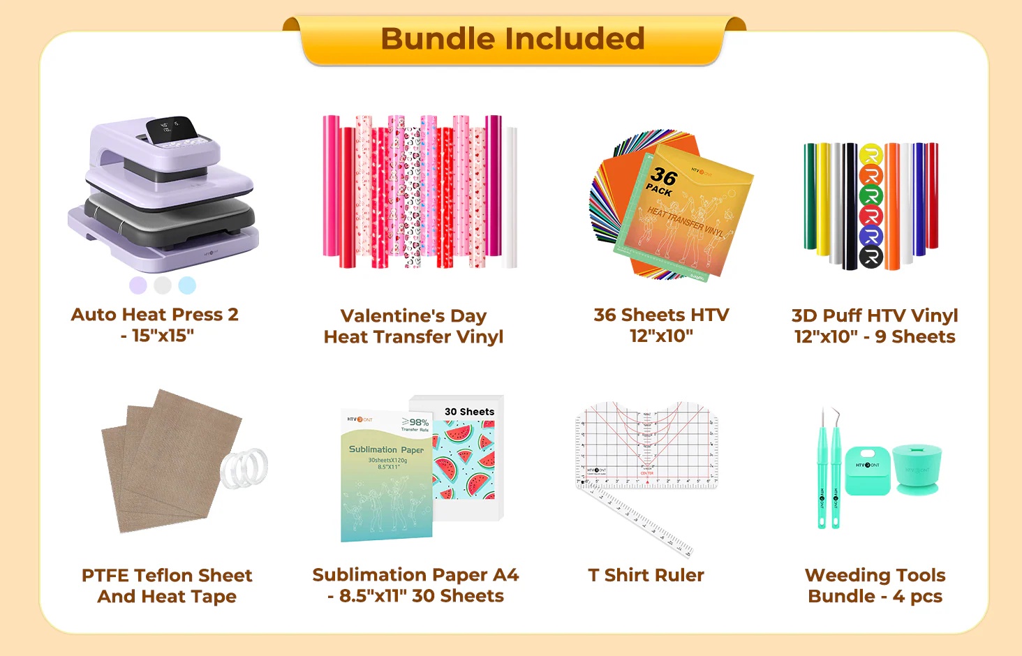 [Mid-Year Best Deal] HTVRONT Auto Heat Press 2+Great Value Bundle - Image 22