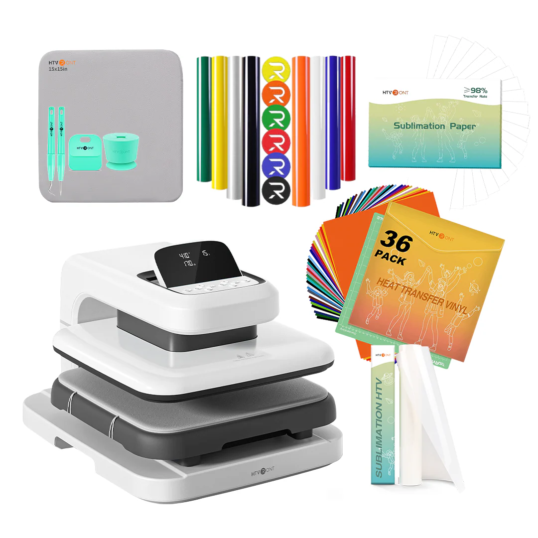 HTVRONT Auto Heat Press 2+HTV & Sublimation Essential Bundle - Image 3