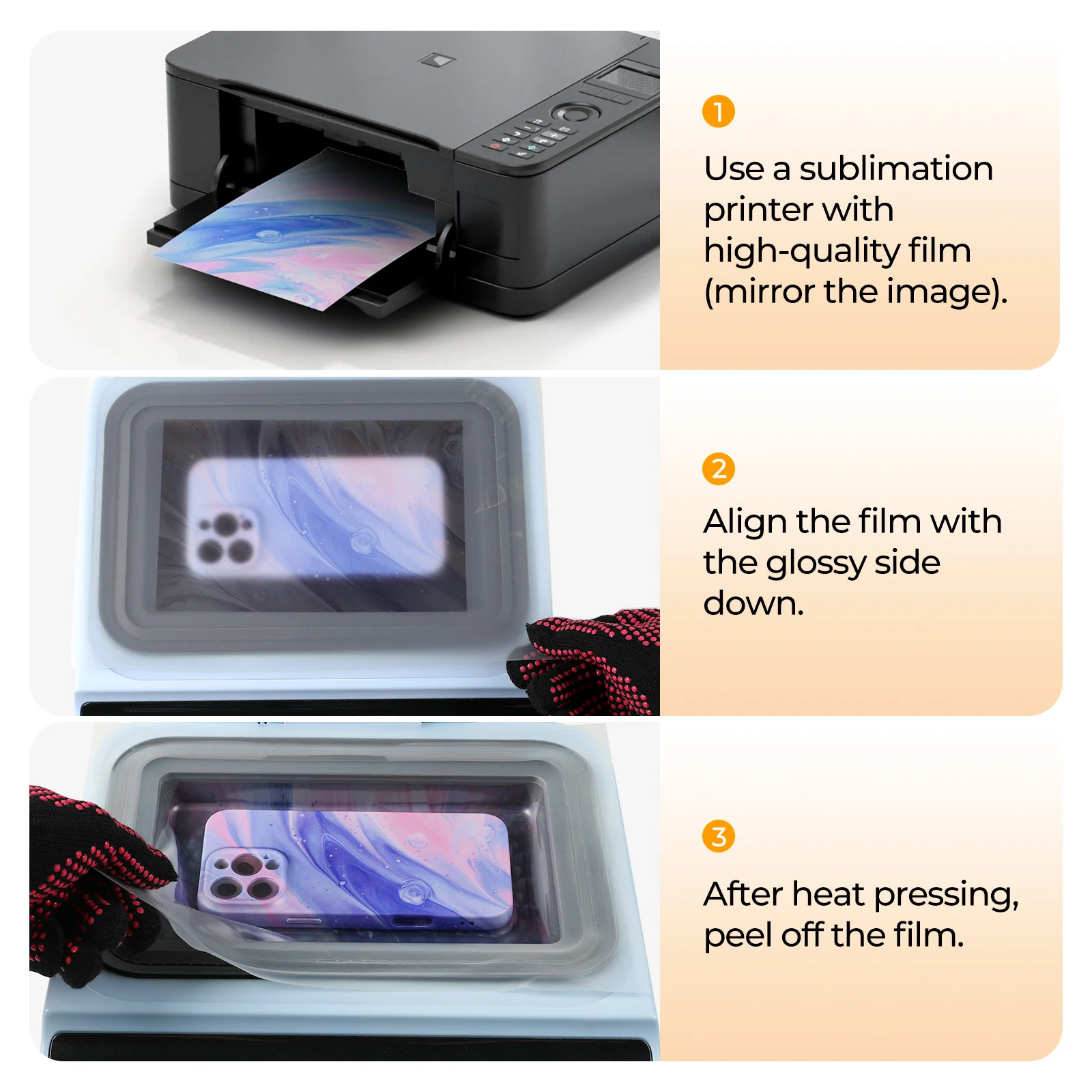 A4 Sublimation Film Bundle - 20 Pcs, For H17 Phone Case Heat Press - Image 5