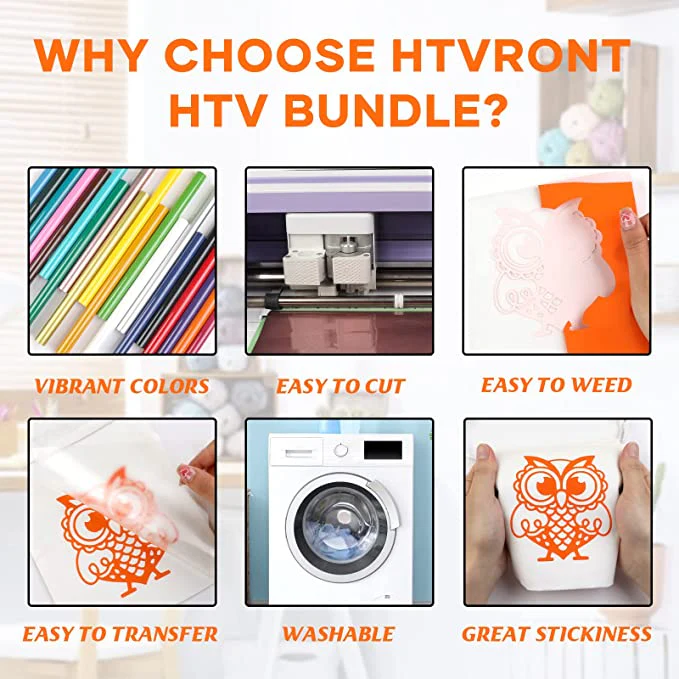 Heat Transfer Vinyl Bundle - 12'' x 3 FT (20 Colors) - Image 5