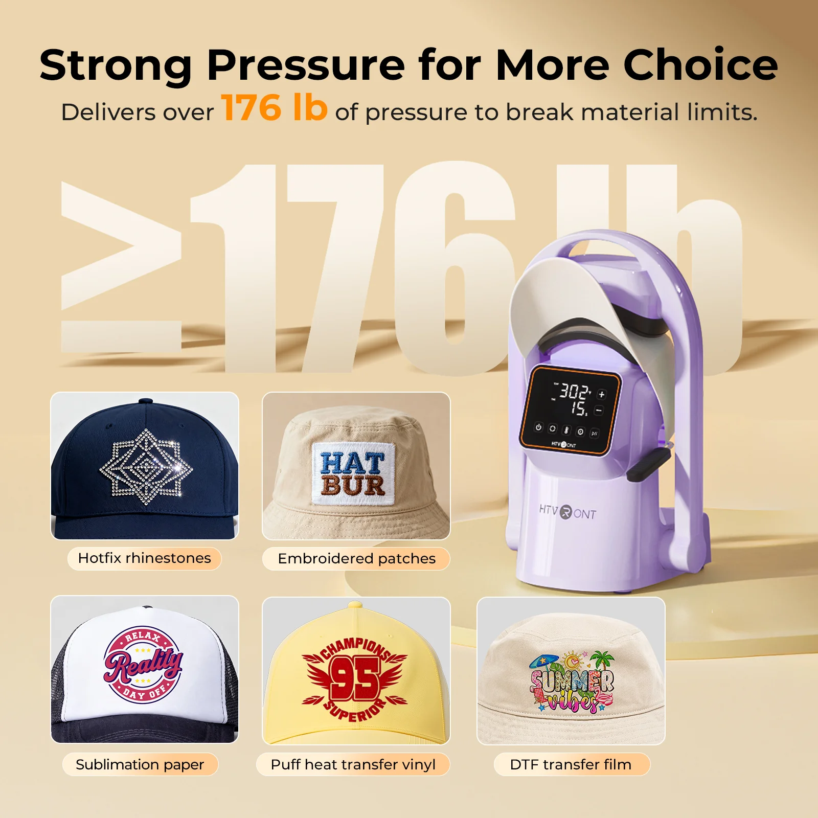 New! HTVRONT A300 Auto Hat Heat Press - Image 18