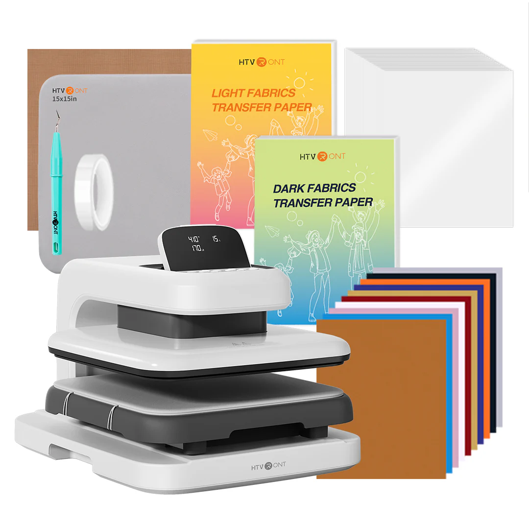 HTVRONT Auto Heat Press 2 - Digit 120V, Starter Kit - Daisy White - Image 12