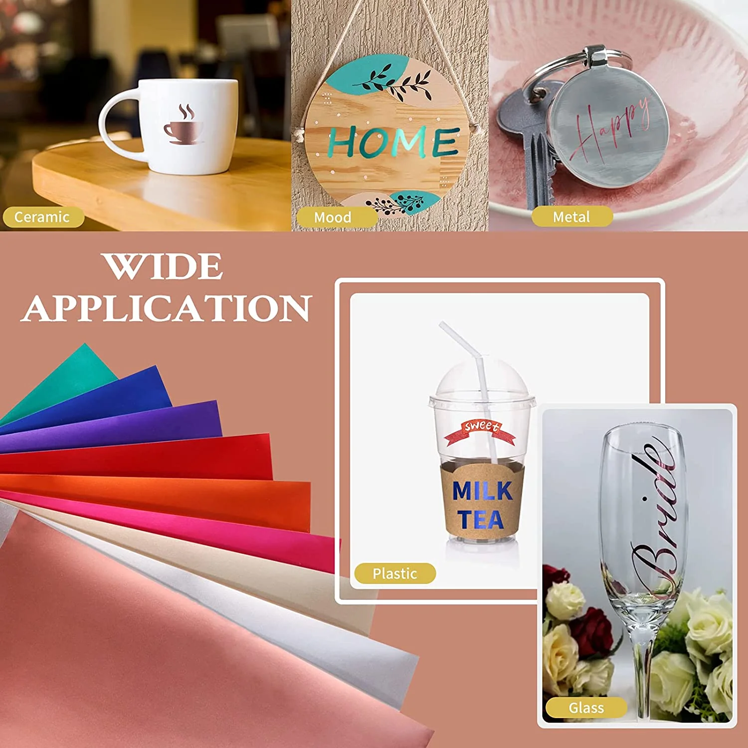 Matte Metallic Adhesive Vinyl Bundle - 12" x 12" 9 Pack （9 Assorted Colors） - Image 6