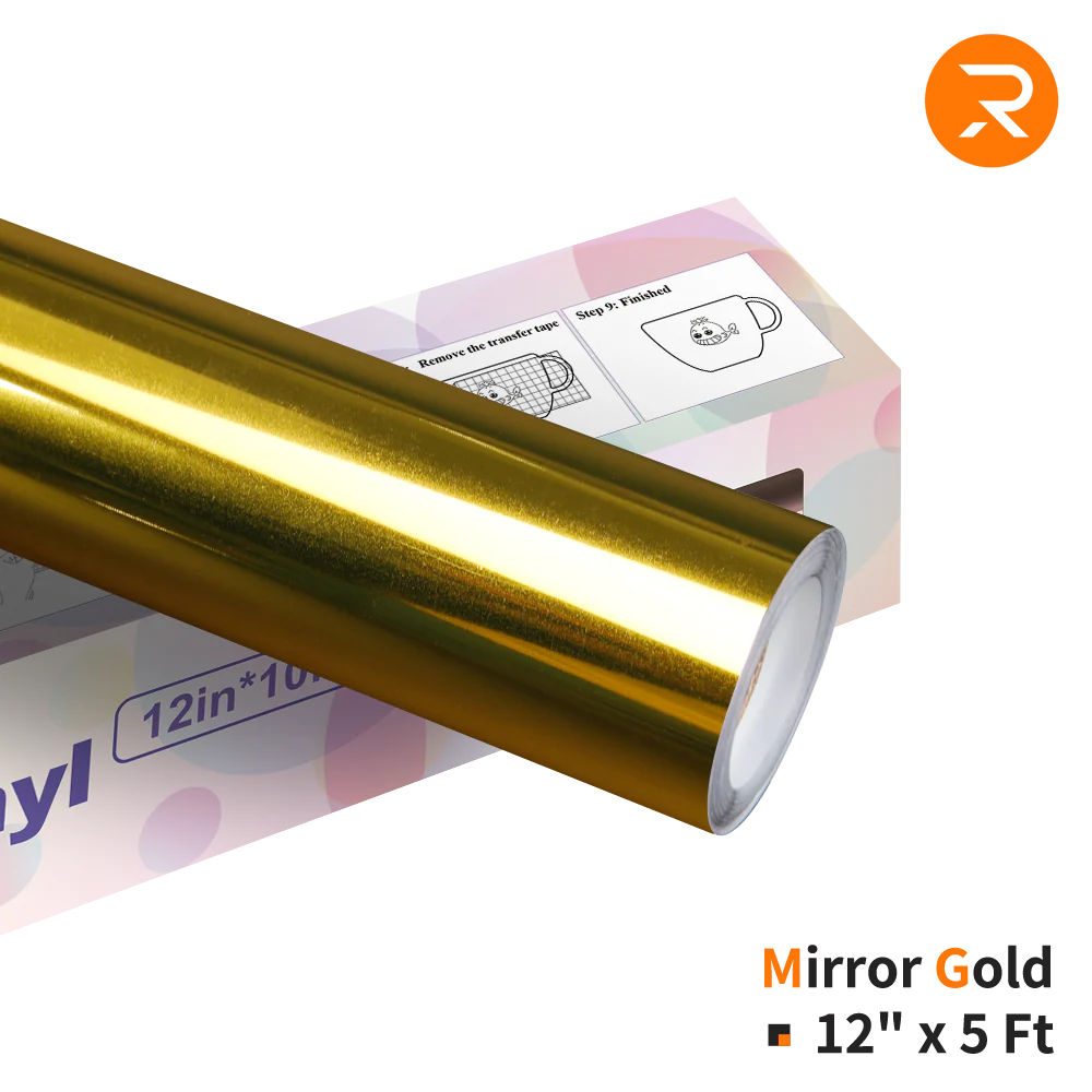 Mirror Metallic Adhesive Vinyl Roll - 12" x 5 FT(3 Colors Available) - Image 5