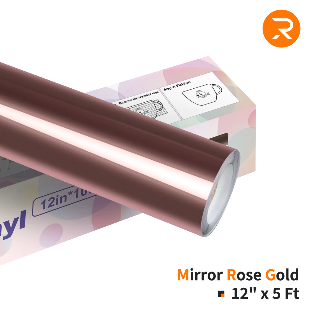 Mirror Metallic Adhesive Vinyl Roll - 12" x 5 FT(3 Colors Available) - Image 6