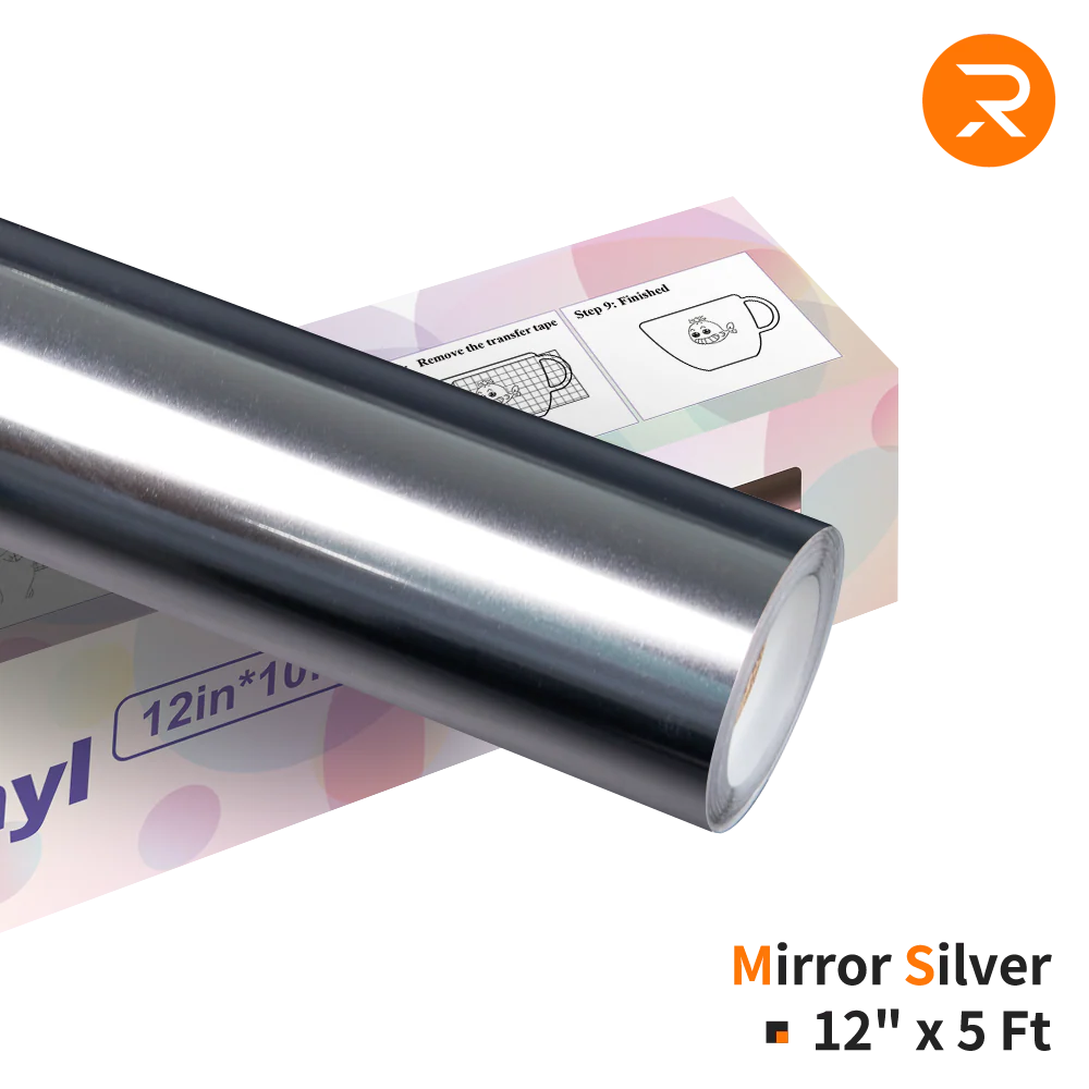 Mirror Metallic Adhesive Vinyl Roll - 12" x 5 FT(3 Colors Available) - Image 7