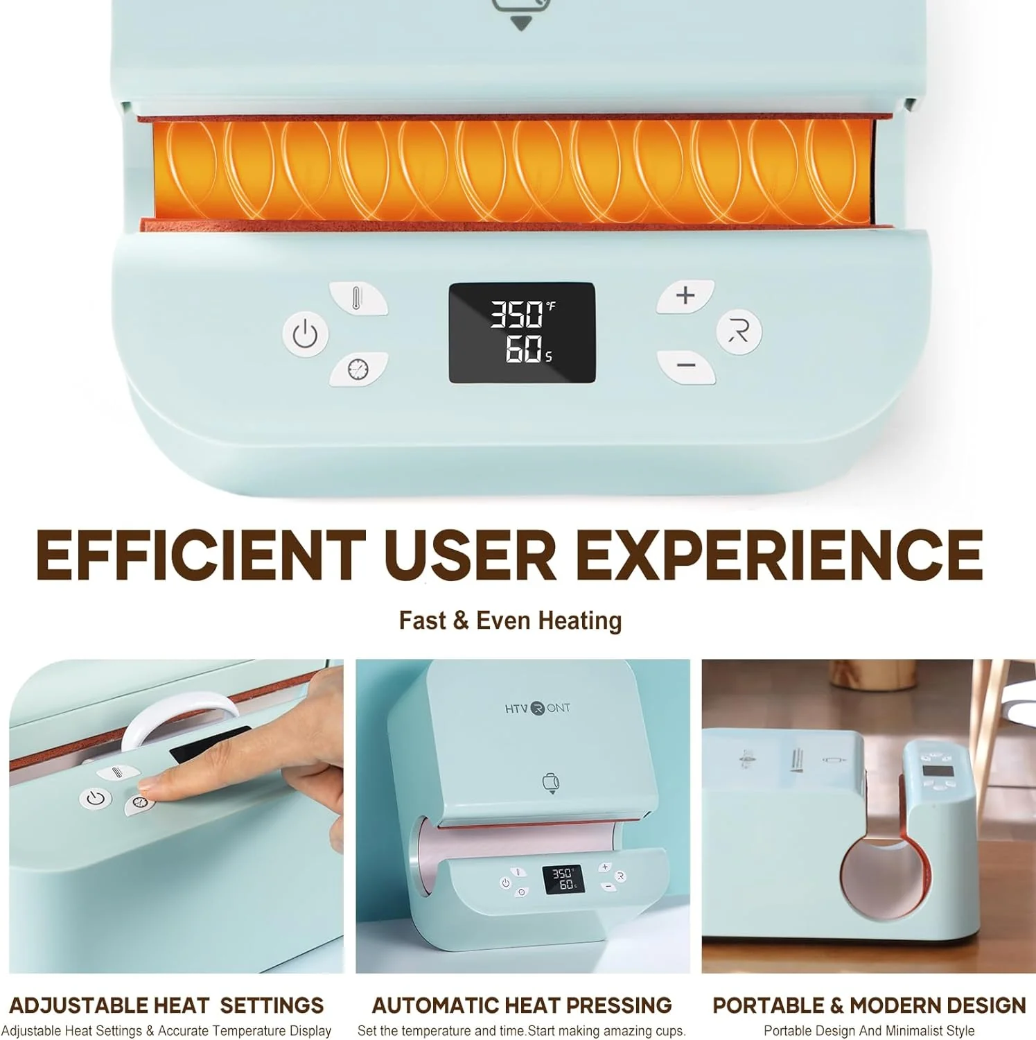 [All-in-One Kit]HTVRONT Auto Heat Press 15"x15"+Tumbler Press+a300 auto Hat Press Machine+All in Bundle - Image 10