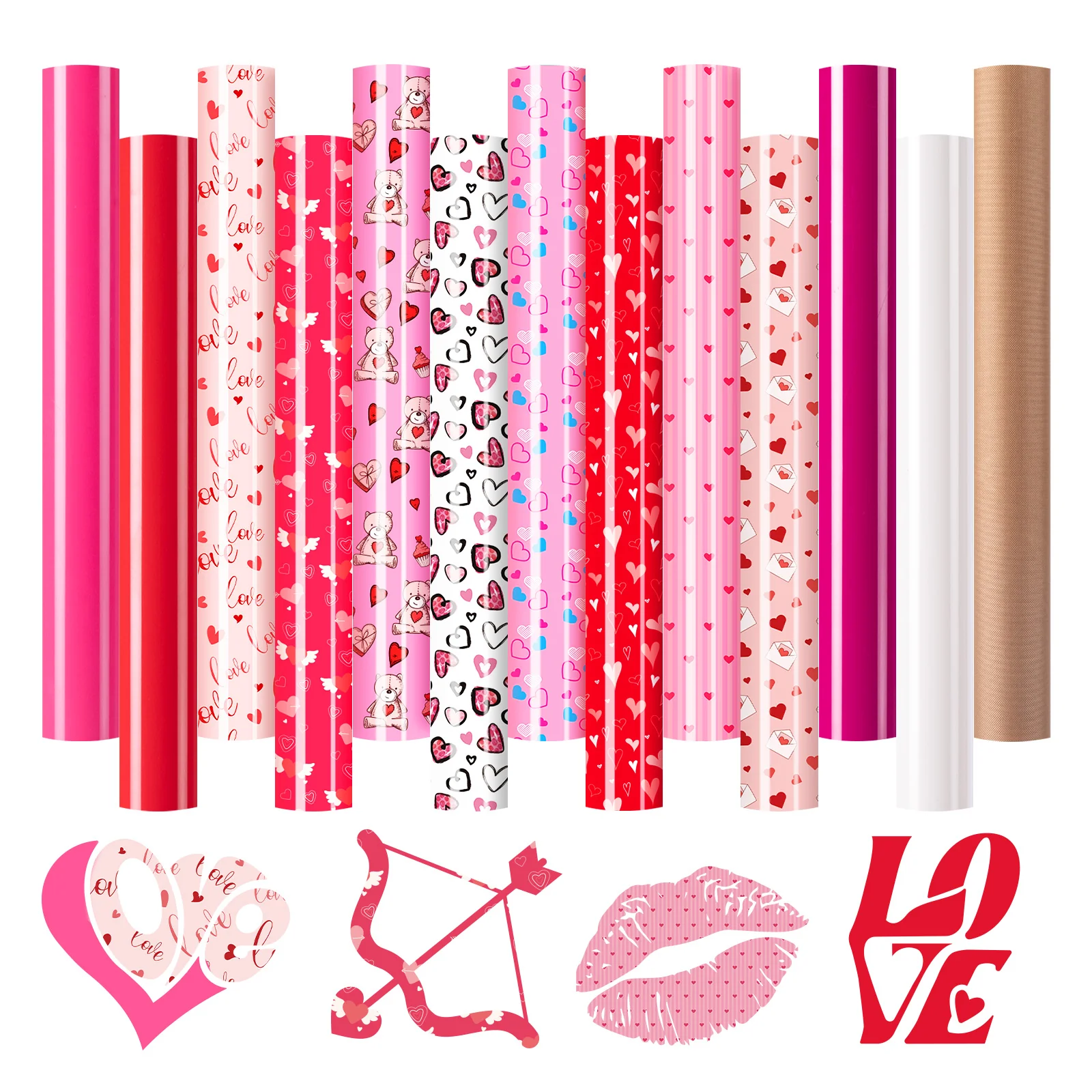 Pink Series Heat Transfer Vinyl - 13 Pack Iron on Patterned HTV - 12 * 10in - Image 7